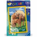 CreArt Kids 31x21cm Proud Horses, Paint by Numbers Kit, Art Number, Ages 7+, 25850, Ravensburger