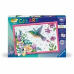 CreArt Kids 31x21cm Hummingbird and Exotic Flowers, Paint by Numbers Kit, Art Number, Ages 7+, 25851, Ravensburger