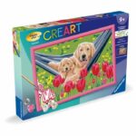 CreArt Kids 31x21cm Labrador and Tulips, Paint by Numbers Kit, Ages 7+, 25852, Ravensburger - Image 5