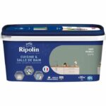 Paint for walls, woodwork, ceilings, radiators - RIPOLIN - Kitchen and bathroom - 2 L - Vert Nobile