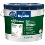 Single-coat satin white wall and ceiling paint 10L Ripolin