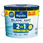 Ripolin 2 in 1 Matt White Wall and Ceiling Paint 10L + 2L free