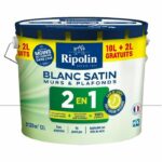 2 in 1 Wall and Ceiling Paint Satin White Ripolin 10L + 2L free - Image 2