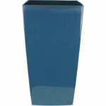 RIVIERA NUANCE square flower box - Plastic - L38xD38xH69 cm - Blue