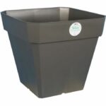 RIVIERA Soleilla flower pot – Square – 40 x 40 cm – Glittery gray