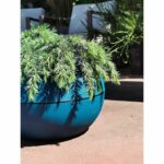 RIVIERA GRANIT BOULE round flower box - Plastic - Diameter 40 cm - Blue - Image 5