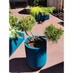 RIVIERA GRANIT TULIP round flower box - Plastic - Diameter 50 cm - Blue