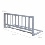 ROBA Wooden Bed Rail 90 cm - Fall Protection for Babies and Children - Grey – Bild 3