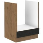 ROCK oven cabinet - Melamine with lancelot oak and matera gray decor - L60 x H82 cm - Image 2