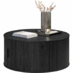 Coffee table - Round - MDF - Black - Essential - Diameter 80 cm Height 36 cm - RONIN - Image 5