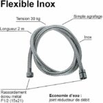 Shower hose - ROUSSEAU - Metal nuts - Safety crimps - Length 2 m - Single-grip chrome-plated stainless steel - Image 4
