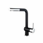 ROUSSEAU Kitchen mixer tap Matsouko - With hand shower - Chrome gray and black