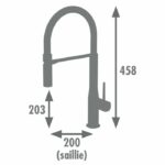 ROUSSEAU Kitchen mixer tap Køben - With hand shower - Chrome gray and black - Image 2