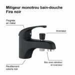 FIRA single-hole black bath shower mixer - Image 2