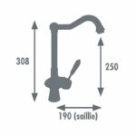 Rousseau Tobinet Cook Kitchen Mixer - Without shower - Chrome - Image 2