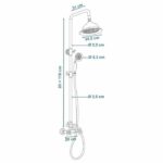 Rousseau shower column with retro mixer tap - chrome - Image 3