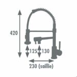 ROUSSEAU Mini Stoli kitchen mixer tap - With hand shower - Chrome - Image 2