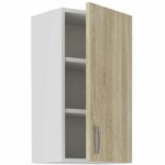 SARA high cabinet - 1 door - Sonoma oak decor - L40xD31xH71.5 cm - Made in Poland - Image 2
