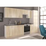 SARA high cabinet - 1 door - Sonoma oak decor - L40xD31xH71.5 cm - Made in Poland - Image 3