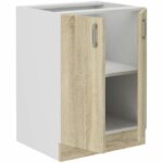 SARA kitchen base unit - 2 doors - Sonoma oak decor - L60 x D48 x H 82 cm - Image 2