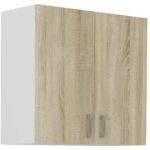 SARA high cabinet - 2 doors - Sonoma oak decor - L80xD31xH71.5 cm - Made in Poland
