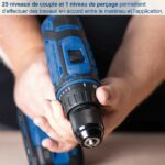 SCHEPPACH drill-screwdriver - 20V IXES - 50 Nm 13mm chuck + 2 batteries + charger + 74 accessories + Case - C-DTB74/2-X - Image 6