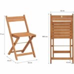 FSC acacia wood bistro set - Consisting of a square table and 2 folding chairs - Image 3