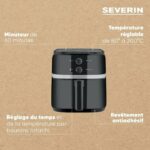 Oil-free fryer - SEVERIN FR2452 - 5L - Adjustable time and thermostat - Black - Image 5