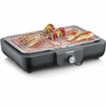 Electric table barbecue - SEVERIN PG8554 - Cooking surface 37 x 29 cm - Water tray reduces odors and smoke