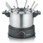 Severin FO2473 Electric Fondue 8 people with removable stainless steel scoop, included: anti-projections and 8 forks protection