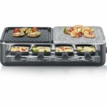 Raclette Grill - SEVERIN - RG2366 - 8 people - Natural Stone and Reversible Cooking Plate - 8 pans - Black – Bild 4