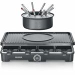 Raclette-Fondue combination - SEVERIN - RG2347 - 8 people - Fondue pot with 8 forks and 8 spatulas - Black - Image 3
