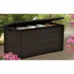 TOOD Resin storage trunk - 300 L - Brown wood look - 120 x 46 x 58 cm