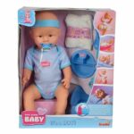 NEW BORN BABY Blue Baby Doll 43cm Drinks Pee - Image 2
