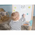 Smoby - Double-sided wooden board - Chalk and magnetic whiteboard - Foldable and adjustable height - 80 accessories - From 3 years old - Image 4