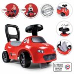 Smoby - 2 in 1 child carrier - Red car - Underseat storage + horn - From 10 months - Made in France