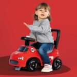 Smoby - 2 in 1 child carrier - Red car - Underseat storage + horn - From 10 months - Made in France - Image 3