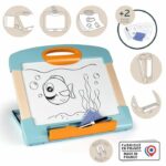 Smoby - Portable slate - 3 different uses - Included: 1 erasable marker, 4 coloring pages and 1 cloth - Made in France