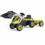 Smoby Farmer Max pedal tractor + trailer + shovel - Green - Image 2