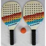 Tennis set 2 wooden rackets and 1 ball - SPORT AND FUN - BEACH - Children - Multicolor