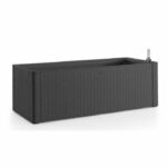 STEFANPLAST Natural Delux rectangular flower box - 100x43xH33cm - 90 + 6.5L in the reserve - Anthracite