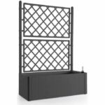 STEFANPLAST Natural Deluxe rectangular flower box with mesh - 100 x 43 x H 142 cm - 90 + 6.5 L in stock - Anthracite