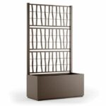 Ethica rectangular flower box 80 cm with taupe trellis