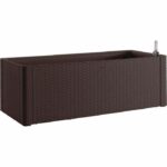 Stefanplast Rectangular flower tray Natural Delux - 100x43xh33cm - 90 + 6.5L in the reserve - MOKA