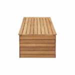 Garden chest 190L in exotic FSC eucalyptus wood - 190 L - 48.5 x 109.5 x 37 cm - With wheels - Teak Effect - Image 4