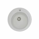 STRADOUR Sink built in RONDA, in SMC WHITE UNI - 17, 1 bowl, dim. Ø 49 cm, manual emptying - Image 2