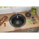 Stradour Sink To Built Ronda, in SMC Black Slope - 06, 1 Bac, Dim. Ø 49 cm, Manual emptying - Image 2