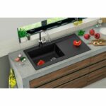 STRADOUR Built-in resin sink Lierra 1000x500mm 1 large bowl - Black - French manufacturing - Image 2