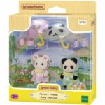Action Figures - SYLVANIAN FAMILIES - Rainsuit Babies Duo - Panda and Marshmallow Mouse