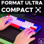 Gaming keyboard - THE G-LAB - KEYZ-HYDRO-BWR/FR - 60% membrane 3 key colors Blue-White-Red - Image 2